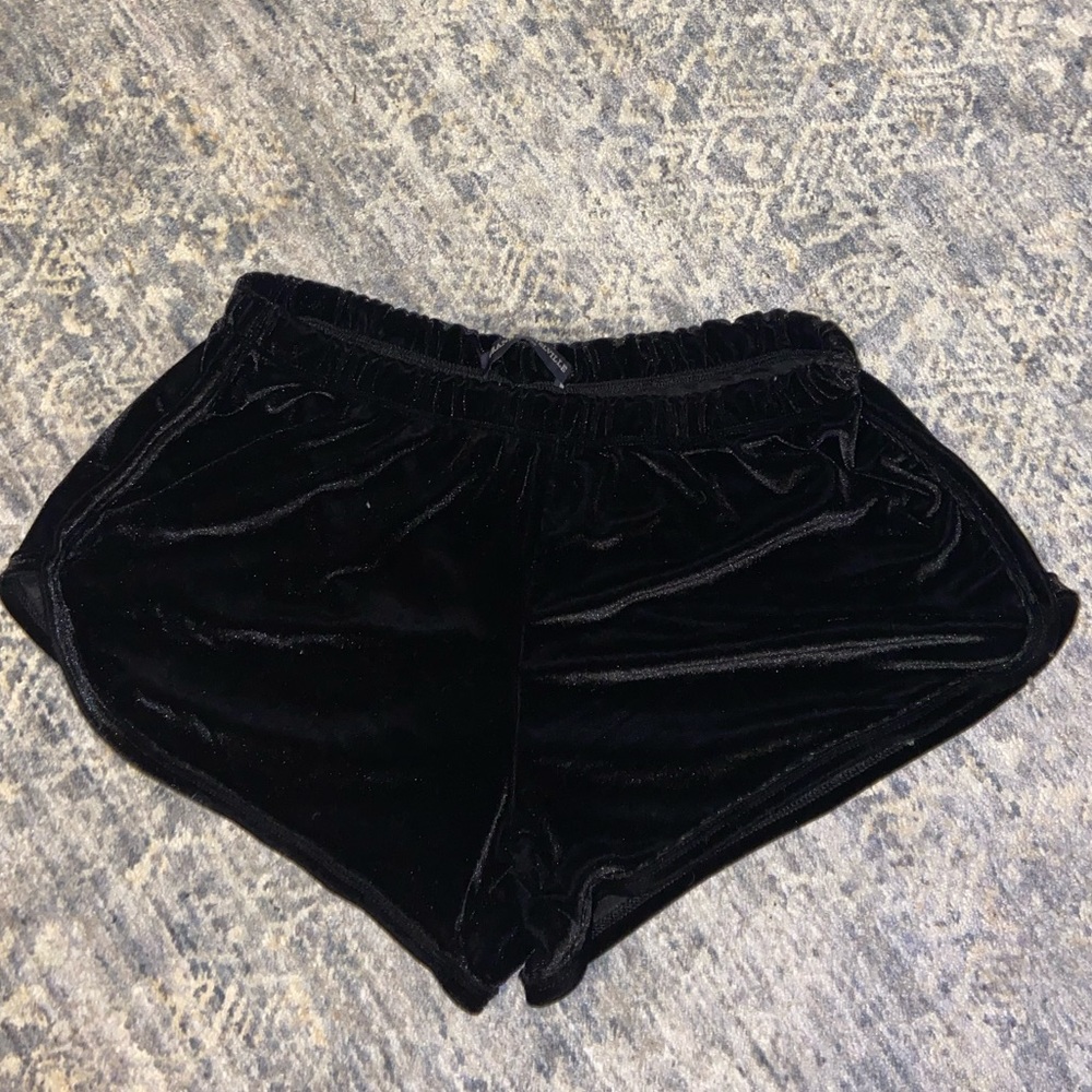 Brandy Melville Black Velvet Shorts
